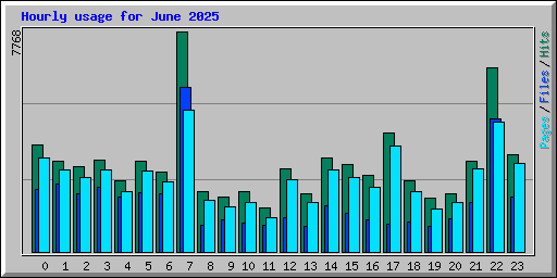 Hourly usage for June 2025
